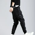 thumbnail image 3 of Pants Solid Color Thin Male Men Beam Feet Cargo Pants for Daily Life, 3 of 8