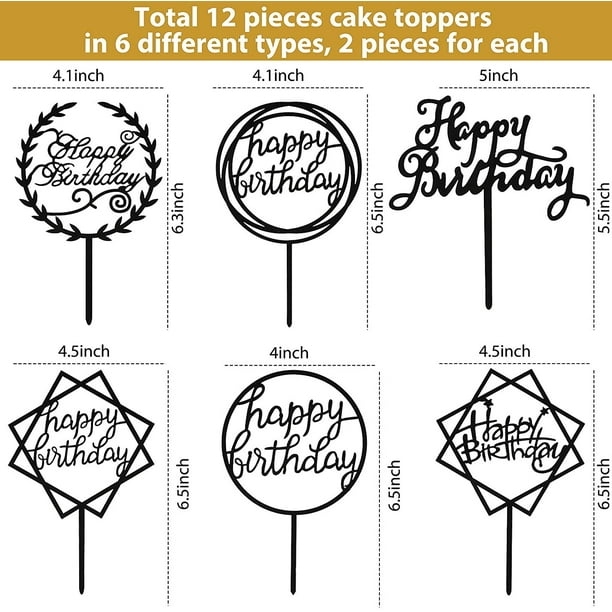 12 Pièces Happy Birthday Cake Topper Accessoires de Décoration