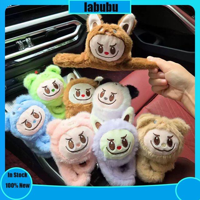 Muñeco de peluche Labubu, juguetes circulares de palmada, pulsera envolvente a presión, anillo de mano de felpa, regalo de Navidad para niños
