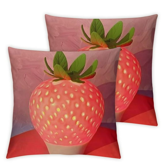 Strawberry Night Light, Cute Silicone Strawberry Lamp, Bedside Color Changing Lamp, LED Cute Night Light Modes Touch, for Birthday, Christmas (Pink)