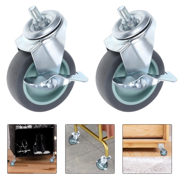 VERDANVERSE Threaded Stem Casters TPR Swivel Wheels for General Users 4pcs