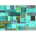 thumbnail image 1 of Ahgly Company Indoor Rectangle Patchwork Turquoise Blue Transitional Area Rugs, 6' x 9', 1 of 4