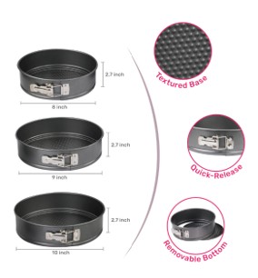 Mainstays 3-Piece Nonstick Carbon Steel Springform Cake Pans photo 6