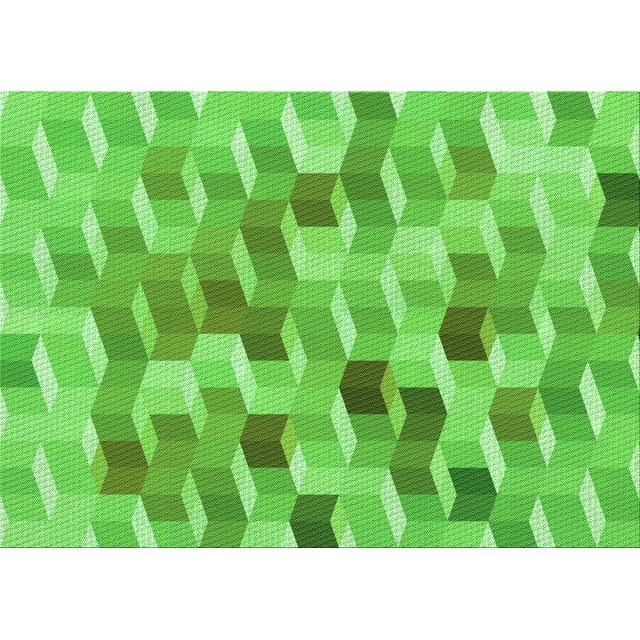 Ahgly Company Tapis d'Intérieur Lavables en Machine Rectangle Transitionnel Vert Émeraude, 3' x 5'