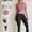 Light Pink+Black, variant on Top-kevin European Code Polyester Fabric Gym Running Clothes Long Sleeve Sports Jacket Cycling and Hiking Tightening Buttocks Pants Fitness Suit