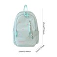 thumbnail image 2 of Nylon School Backpack, Lightweight Backpack with Bow Pendant, Spacious Trendy Backpack for Travel College Work (Light Green), 2 of 6