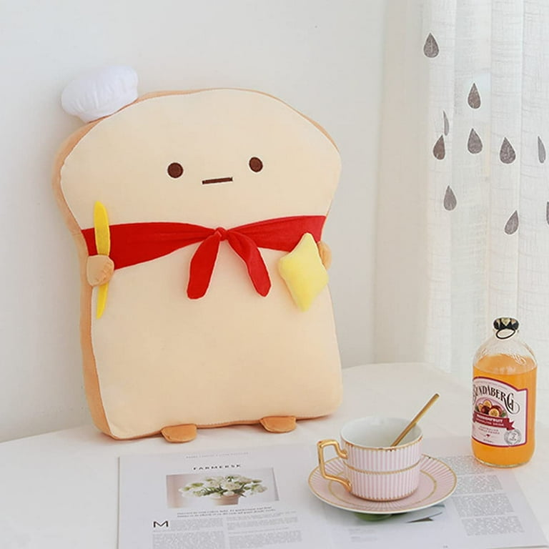 DanceeMangoo 17.7'' Toast Pillow Funny Toast Sliced Bread Pillow