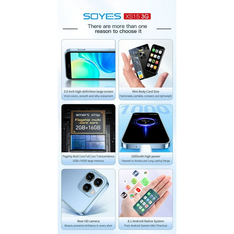 SOYES XS15 Touch Screen Cell, 3.0 Inch Mini Android8.1 Phone