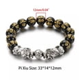 thumbnail image 3 of QQTDFG Wealth Good Luck Black Silver PiXiu Obsidian Wristband Bracelet Feng Shui-K, 3 of 9