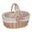 Khaki2, variant on Wicker Picnic Basket with Removable Liner and Foldable Handle, Suitable for Indoor/Outdoor Use, Weddings, Gardening, Valentine's Day, Easter, Party Celebrations, Picnic Camping, 13x10x12.6 in