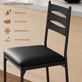 thumbnail image 5 of EastVita Set of 4 Wooden Bar Stools with Faux Leather Upholstery, Back & Footrest, Thick Cushions, Counter Height Bar Stools for Kitchen Island, 5 of 7