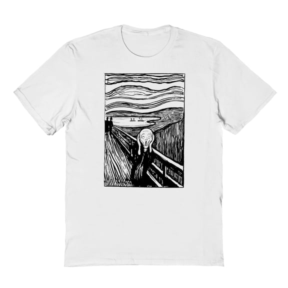 APOH Munch The Scream Graphic White Men's Cotton T-Shirt