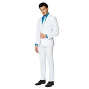 OppoSuits Mens White Knight Solid Color Suit