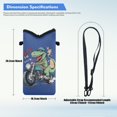 thumbnail image 6 of ZIATUBLES Neoprene Cellphone Crossbody Bag Portable Phone Sleeve Case with Adjustable Strap Shockproof Phone Purse, 4 X 8 Inch, Dinosaur Motorcycle Deep Blue, 6 of 7