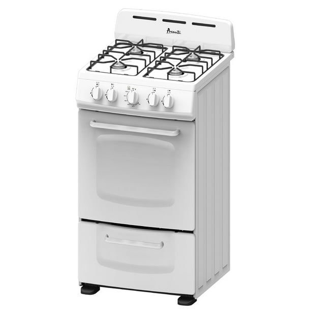 Avanti Gr020pow White 20 Inch Gas Range With Open Burners
