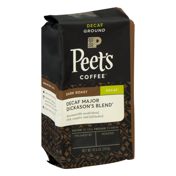 Peet's Coffee Decaf Major Dickason's Blend Dark Roast Ground Coffee, 10