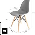 thumbnail image 3 of Set 2 Sillas Eames Estructura Modernas Silla Comedor gris Big Room HJSEKT000200, 3 of 7