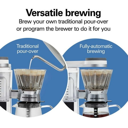 Hamilton Beach - Convenient Craft 8-Cup Automatic or Manual Pour-Over Coffee Maker - WHITE