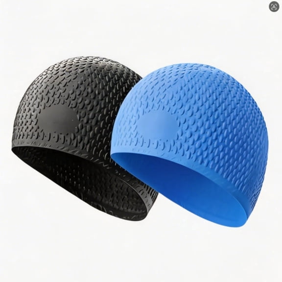 Silicone Swim Cap, Comfortable Bath & Shower Cap, Suitable for Curly, Short, Medium & Long Hair, Unisex Swimming Hat Helps Protect Hairstyle for Women and Men