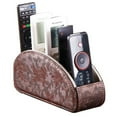 thumbnail image 1 of YAPISHI Support de Télécommande en Cuir Marron Tout-en-un avec 5 Compartiments Table de Chevet Lecteur Multimédia de Bureau Caddy de Rangement pour Téléphone Portable, 1 of 4