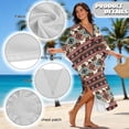 thumbnail image 7 of DISNIMO Women's Kaftan Maxi Dress Cow Aztec Print Batwing Sleeve V Neck Beach Swimsuit Cover Ups Loose Fit Bathing Suit Coverup Lightweight Caftan Dresses Soft Loungewear, 7 of 7