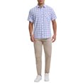 thumbnail image 2 of INSPIRE CHIC Men's Plaid Shirts Short Sleeved Button Down Classic Business Checked Dress Shirt M Blue White, 2 of 6