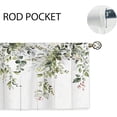thumbnail image 6 of Rustic Sage Green Eucalyptus Leavses Valances Kitchen Curtains Watercolor Floral Flower Plants Botanical Farmhouse Wooden Bedroom Living Room Treatment Tier Fabric 1 Panel 52Wx18H Inch, 6 of 6