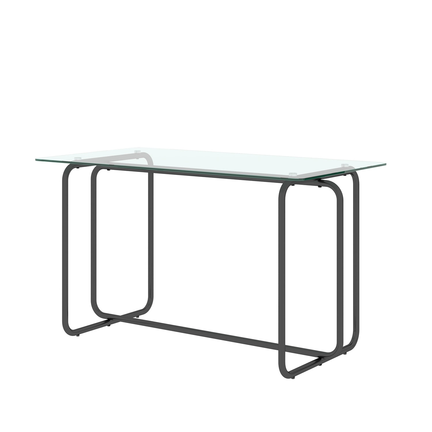 Yardi Yard Rectangle Tempered Glass Dining Table with Metal Frame for Kitchen Breakfast Furniture, Clear Yardi Yard Rectangle Tempered Glass Dining Table with Metal Frame for Kitchen Breakfast Furniture, Clear