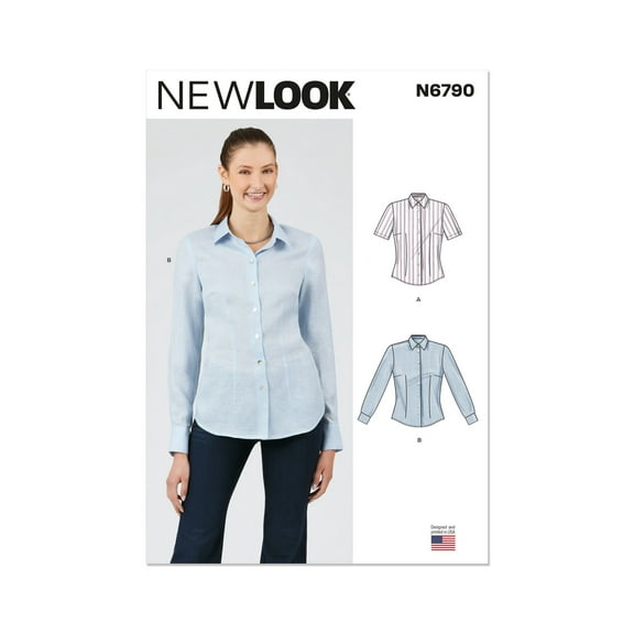 New Look Sewing Pattern 6790 - Misses' Blouse with Two Sleeve Lengths, Size: A (6-8-10-12-14-16-18)