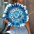 thumbnail image 4 of Posijego T-Shirts Teinture sur Nœuds Graphiques pour Femmes Été Décontracté Col Rond Manches Courtes Crop Tops, 4 of 6