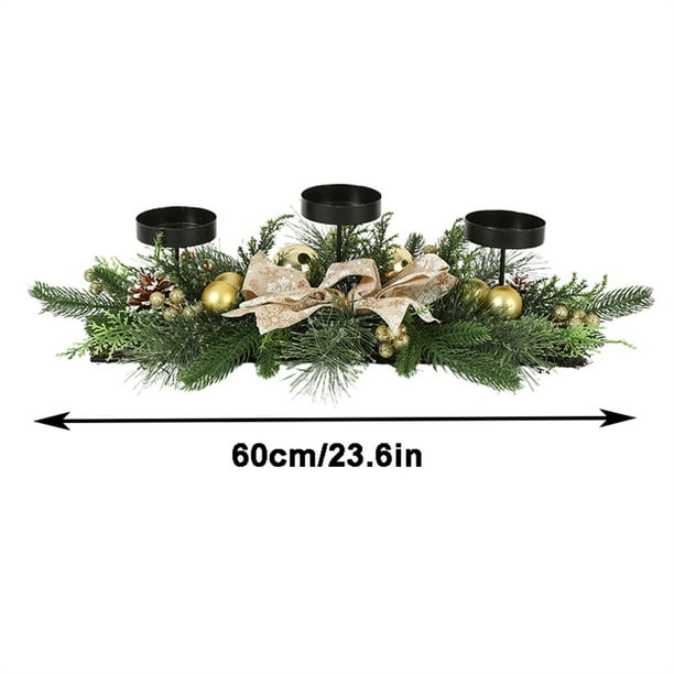 Uuiauoio Christmas Candle Holders Set, Candle Holder Table Centerpiece Includes 3 Candle Holders, Christmas Home Decorations Candle Stand for Fireplace or Table Centerpiece