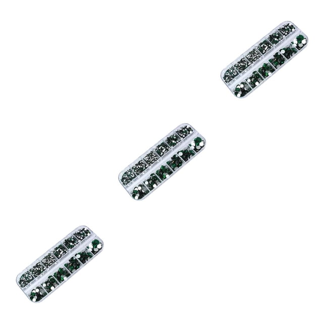 sweethay Micro cuentas para uñas, diamantes de imitación de cristal, suministros profesionales de bricolaje, verde, 2000 Uds. Type1 NO1