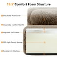 thumbnail image 4 of Homefun Modular Sectional Sofa Soft And Fluffy Plush Fabric With Ottoman No Assembly Buckle Connection Home Theater,Chocolate, 4 of 12