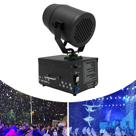 1200W Foam Machine Snow Blower with Remote Control, Shaking Head Jet for Parties, Stage, Wedding, Event, 3-5M Spray Distance, Manual/Auto Mode (110V)