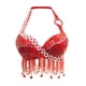 thumbnail image 2 of de Danza de Vientre con Lentejuelas Borlas de Flecos Ajustabe Top Brillante Ropa de Disfraz para de Halloween Rojo M BLESIY Sujetador de traje de baile, 2 of 8