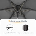 thumbnail image 4 of ACEGOSES 10 x 6.5ft LED Rectangle Outdoor Patio Deck Market Outside Table Umbrellas with Non-Fading Polyester canopy, Cold Gray, 4 of 9