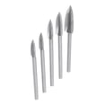 thumbnail image 2 of Juego de 5 brocas de tres hojas para tallado de madera, cabezal de taladro eléctrico, cabezal de corte para tallado y grabado, fresa para carpintería en casa y taller (plata, 3 mm), 2 of 6