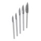 thumbnail image 2 of Juego de 5 brocas de tres hojas para tallado de madera, cabezal de taladro eléctrico, cabezal de corte para tallado y grabado, fresa para carpintería en casa y taller (plata, 3 mm), 2 of 6