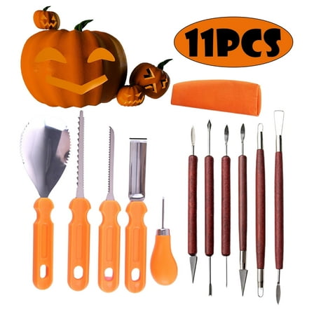 Halloween Pumpkin Carving Kit Professional Pumpkin Cutting Supplies Tools with Carrying Bag for Kids Adults Sculpting Set for Halloween 11Pcs