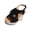 Black, variant on Shrysg Women's Casual Open Toe Wedge Heel Sandals with Adjustable Buckle Faux Upper Comfortable Summer Footwear Outdoor Indoor Brown