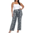 thumbnail image 2 of White Mark Women's Plus Size Animal Print Wide Leg Palazzo Pants, 2 of 5