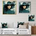 thumbnail image 4 of Designart "Portrait of Haute Couture Fashion Woman III" Fashion Framed Wall Art Decor - Glam Green Woman Living Room Framed Canvas Art, 4 of 6