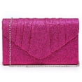 thumbnail image 1 of Bolso de noche Dasein Glistening Bolso de mano plisado fucsia, 1 of 1