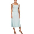 thumbnail image 3 of Alex Evenings Womens Tea Length Mock Dress with Sequin Jacket Petite and Regular Sizes 8 Mint, 3 of 6