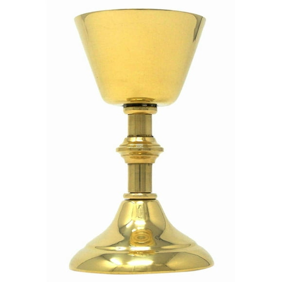 High Polished Brass Small Holy Wine Goblet Chalice, 0.8 Ounce