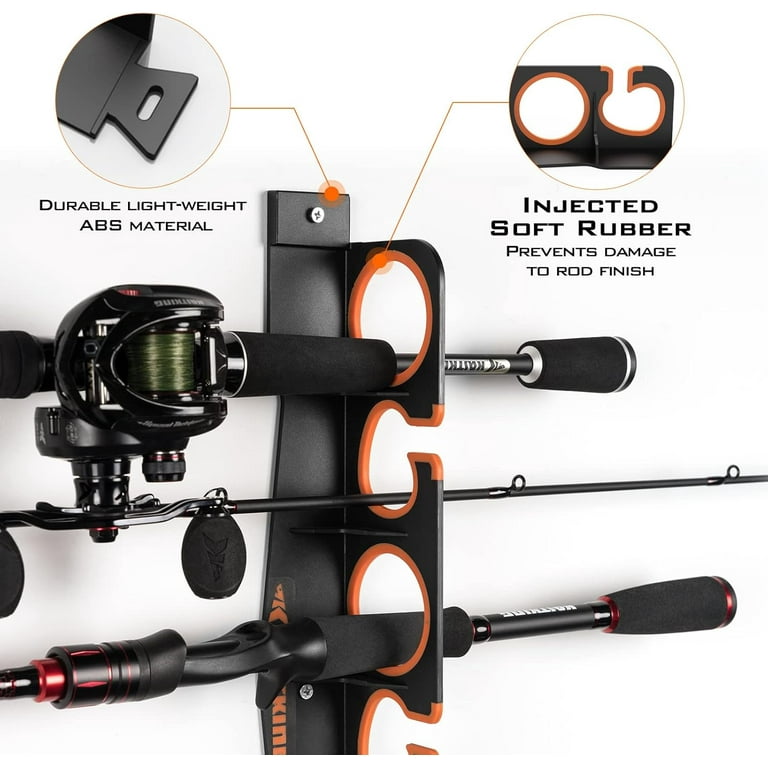KastKing 6-Rod Wall Mount Fishing Rod Holder, Black photo 5