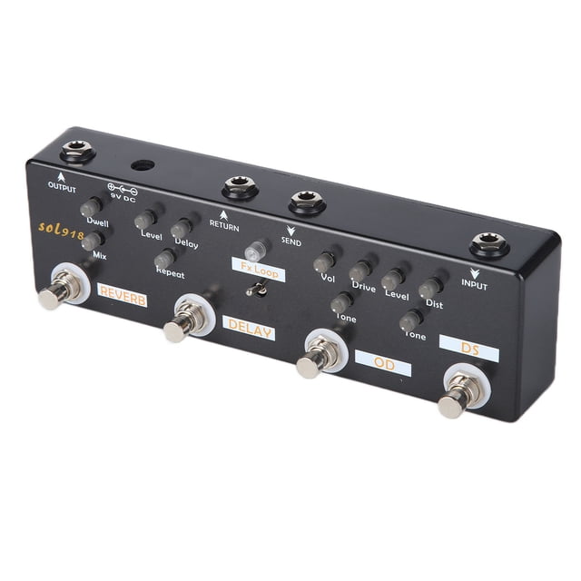 Pedal de efectos de guitarra ANGGREK metal pequeña interferencia 5 modos DC 9V