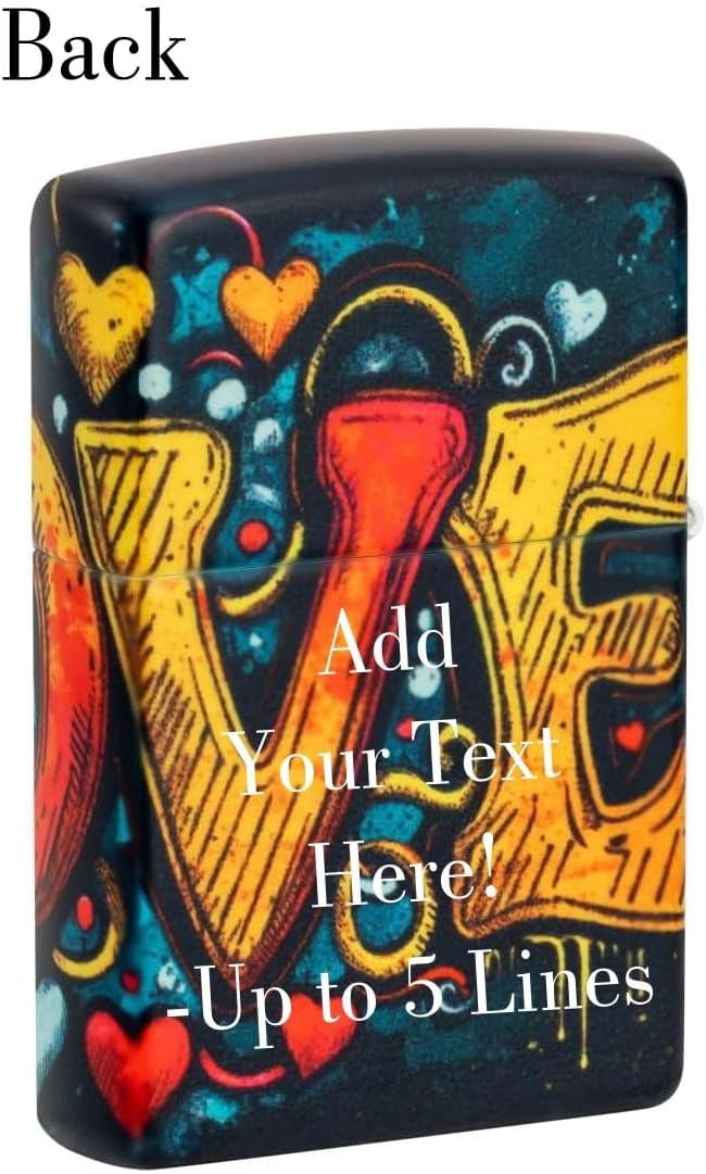 Zippo Lighter - Customized Message on Love Mural 540 Matte Pocket Lighter 46283