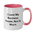 thumbnail image 2 of Sarcastic Burmese Cat Two Tone 11oz Mug, I Love My Burmese. People, Not So, Gifts For Cat Lovers, Present From Friends, Cup For Burmese Cat, 2 of 2