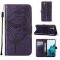 thumbnail image 3 of Dteck Samsung S21 Case, Butterfly Patterned Wallet Case, Magnetic Hand Strap Credit Card Holder Slots Synthetic Leather Kickstand Protective Cover For Samsung Galaxy S21, Purple, 3 of 11